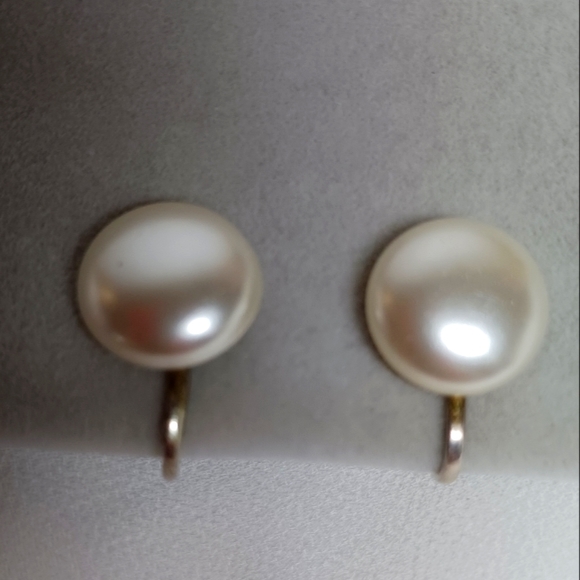 GORO STERLING pearl earrings - Picture 1 of 6